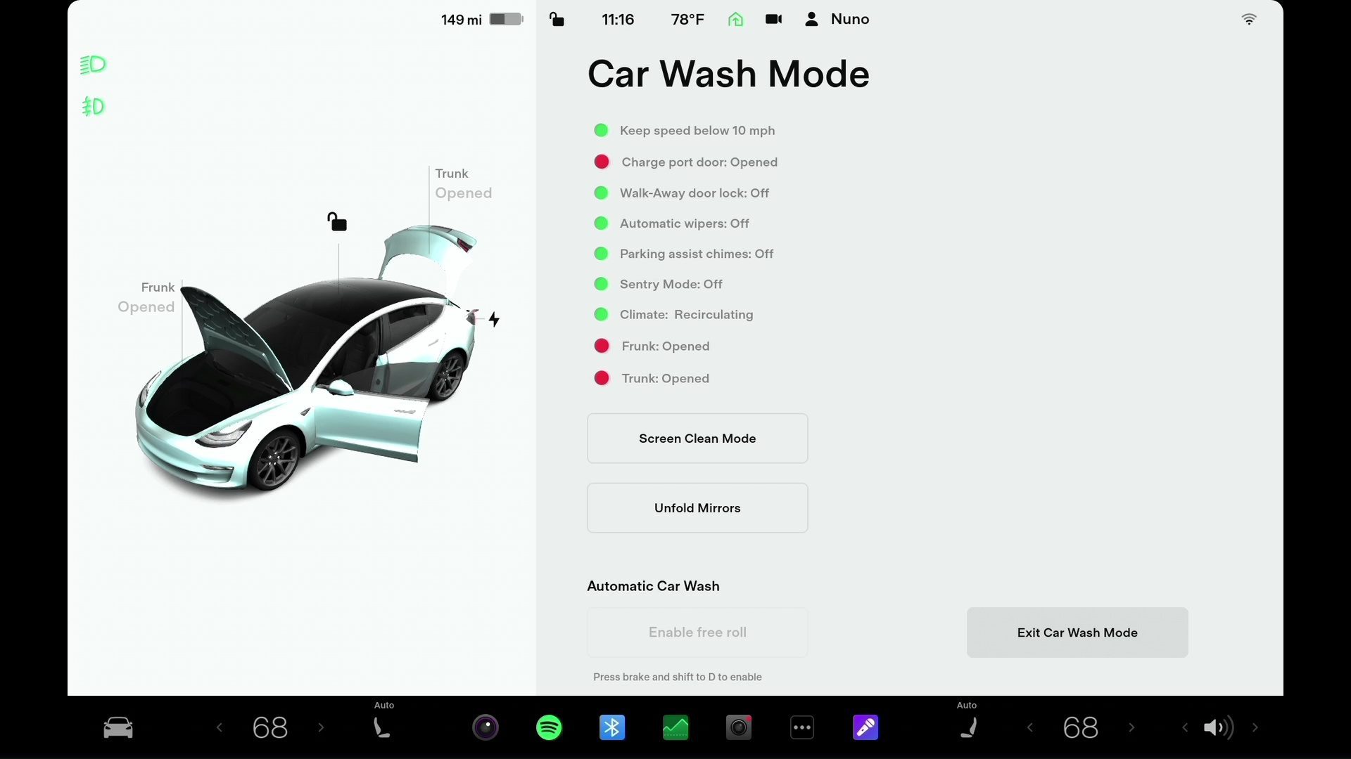 How to Put Tesla in Car Wash Mode