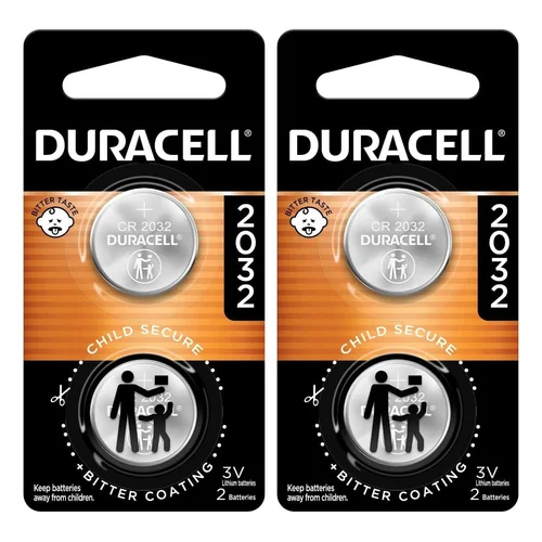 Amazon.com: DURACELL CR2032 3V Lithium Battery, Child Safety Features, 2 Count Pack, Lithium Coin Battery for Key Fob, C
