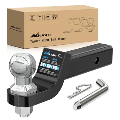 Nilight Trailer Hitch Ball Mount with 2-Inch Trailer Ball & ...