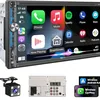 PLZ 7 inch wireless double-DIN car stereo with Apple CarPlay and Android Auto