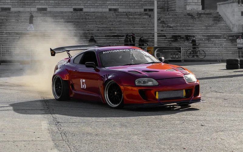 Toyota Supra sports car similar to the model featured in the Fast and Furious franchise Toyota Supra sports car similar to the model featured in the Fast and Furious franchise