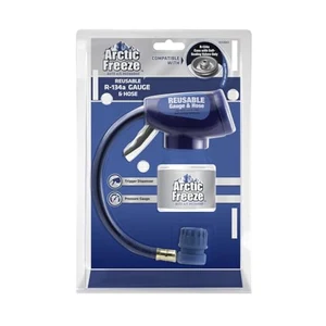 A/C Pro Arctic Freeze car AC recharge kit with pressure gauge and hose