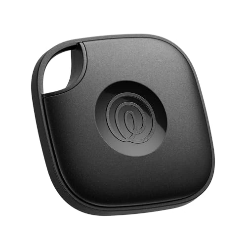 Black Bluetooth tracker tag attachable to a keychain