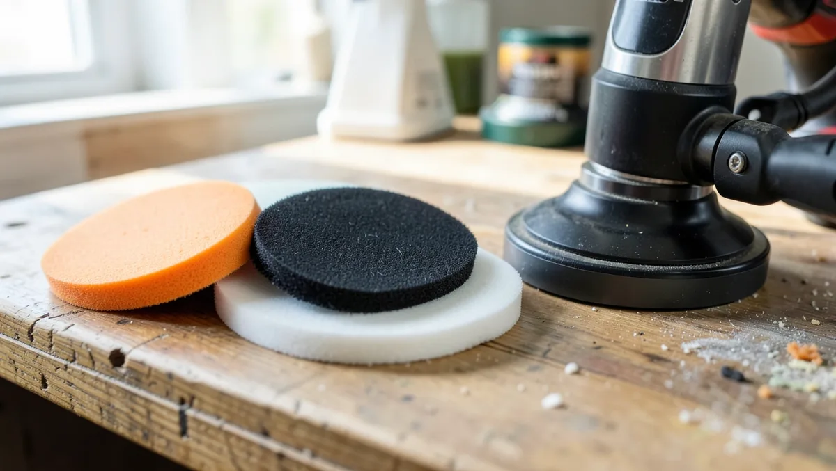 Different foam buffing pad types used for car polishing, cutting pad and finishing pad