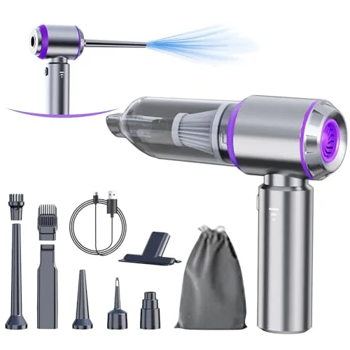 houscly Car Vacuum Portable Cordless 20000PA High Power Mini Vacuum Cleaner 4-in-1 Compressed Air Duster Blower Pump Hand Held Vacuum with Brushless Motor Car Accessories Gifts for Men Women Mom Dad