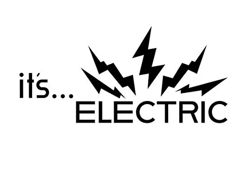 It's Electric NOK Decal Vinyl Sticker |Cars Trucks Vans Walls Laptop|Black|7.5 x 3.5 in|NOK339