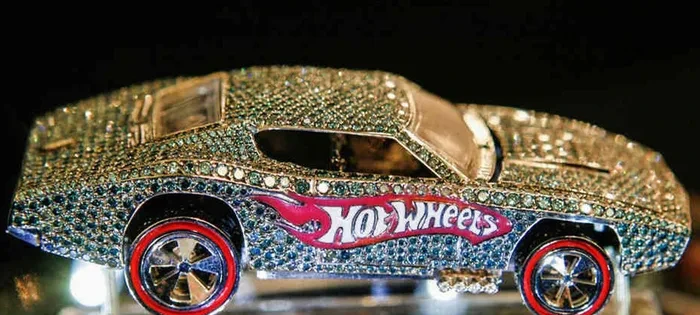 The 2008 Hot Wheels 40th Anniversary car encrusted with real diamonds and white gold