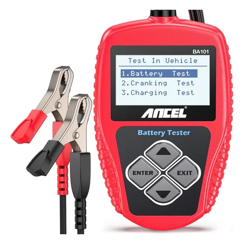 ANCEL BA101 Car Battery Tester, 12V Digital Automotive Alternator Meter Diagnostic Tool,100-2000 CCA Load Capacity, Char