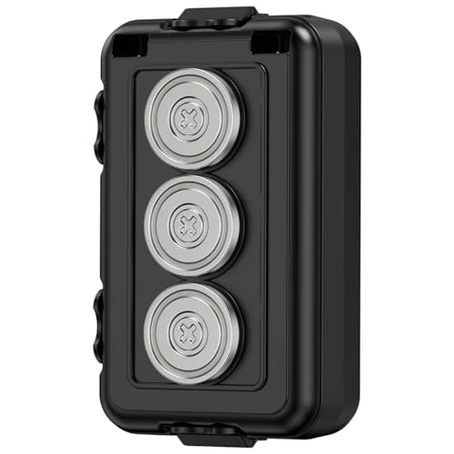 Black magnetic hide-a-key box with three magnets