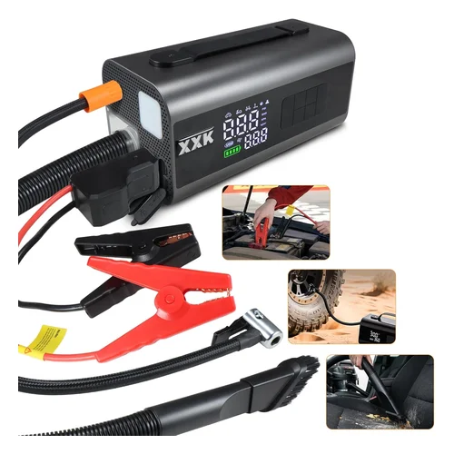 160PSI Tire Inflator Portable 2000A Car Jump Starter,20000mAh | 15000PA Vacuum With Digital Pressure Gauge,Power Bank Wi