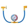 R134a AC refrigerant recharge hose kit with gauge