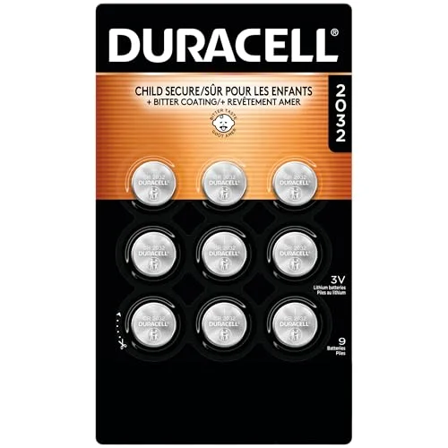 Duracell CR2032 key fob replacement batteries 9 count