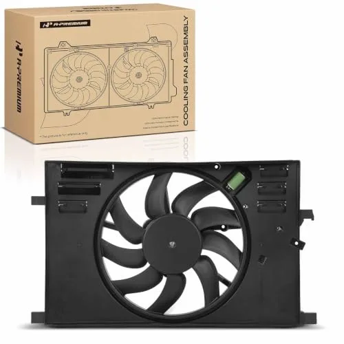 A-Premium engine radiator cooling fan assembly with retail box for Jeep, Ram, and Fiat models