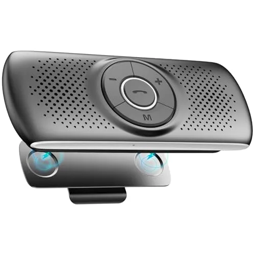 AGPTEK Bluetooth 5.3 visor-clip car speakerphone with call and mute buttons