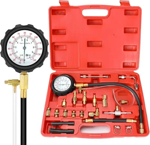 BETOOLL 0-140 PSI fuel pressure tester gauge kit with adapters