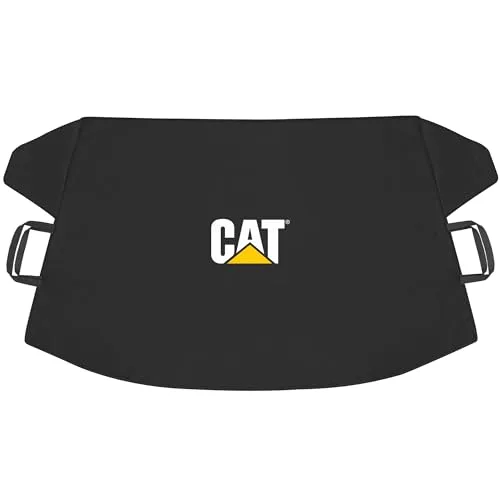 Cat brand black windshield snow cover with anti-theft straps folded flat