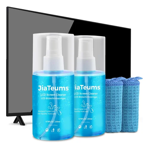 JiaTeums Car Screen Cleaner,TV Screen Cleaner with Wipe Cloth(200ml*2) | Streak-Free,Fast-drying,Non-Drip,Widely Applica