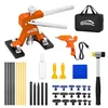 GOOACC dent puller kit with orange lifter, glue gun, glue sticks, pull tabs and rubber hammer