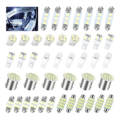 HIPOPY 42-piece car LED interior bulb kit including T10, festoon, and 1156 bulbs