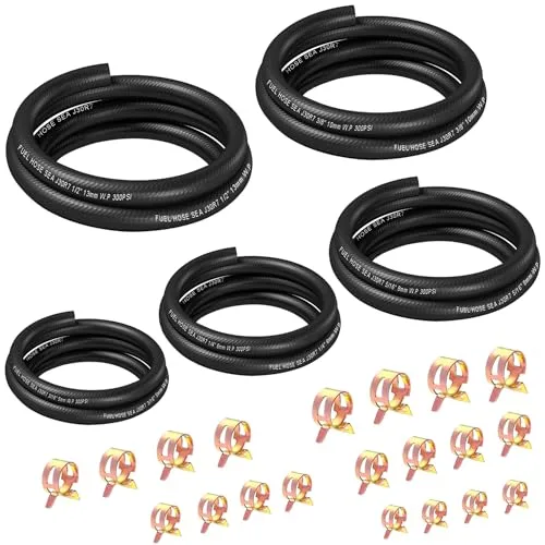 smseace 25-piece fuel line hose kit with five hose sizes and included hose clamps