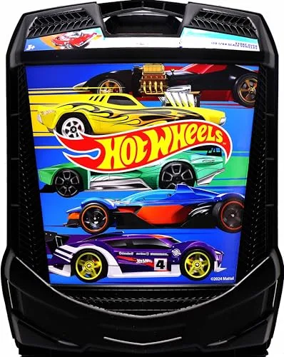Hot Wheels 100 Car Rolling Storage Case with telescoping handle and wheels