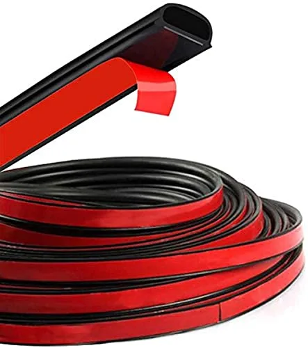 HOTSYSTEM D-Shape Door Rubber Seal Strip Weatherstrip with 3M self-adhesive backing