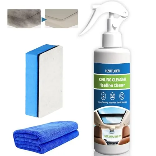 Hzutloer car headliner cleaner spray bottle with microfiber cloth and applicator pad