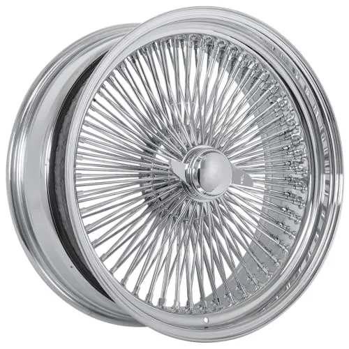 LA Wire Wheels | 22x8” | Standard 150-Spoke Straight Lace | Includes 4 Knock Offs, 4 Adapters and Tool | 22 Inch Rims | Chrome Finish