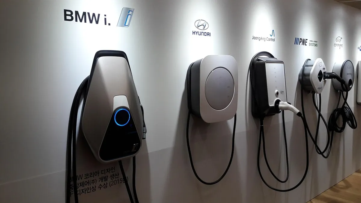 Level 2 home EVSE charging station used to charge a plug-in hybrid