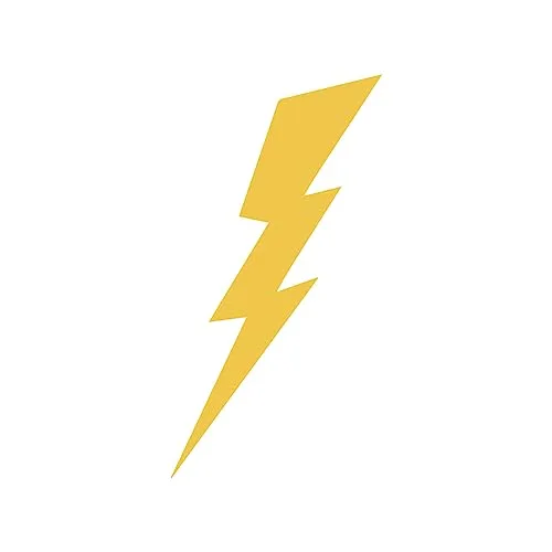 Yellow lightning bolt vinyl decal, 4 inch by 8 inch