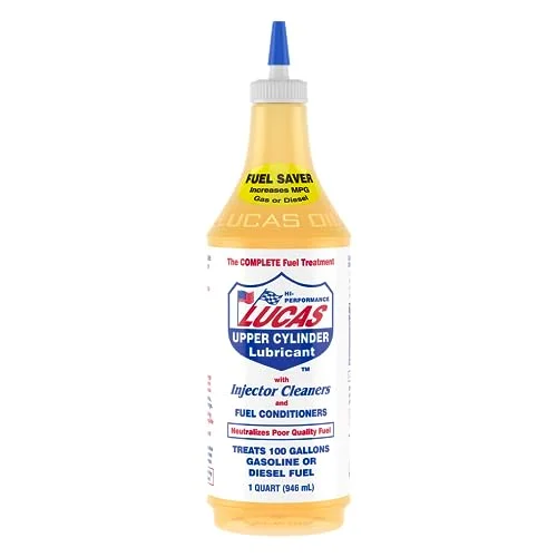Lucas Oil 10003 Fuel Treatment 1 quart bottle, a solvent-free upper cylinder lubricant and fuel injector cleaner