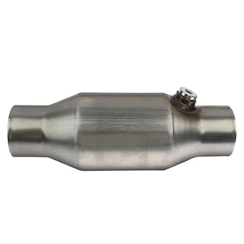 MAYASAF universal catalytic converter with 2.5 inch inlet and outlet and O2 sensor port