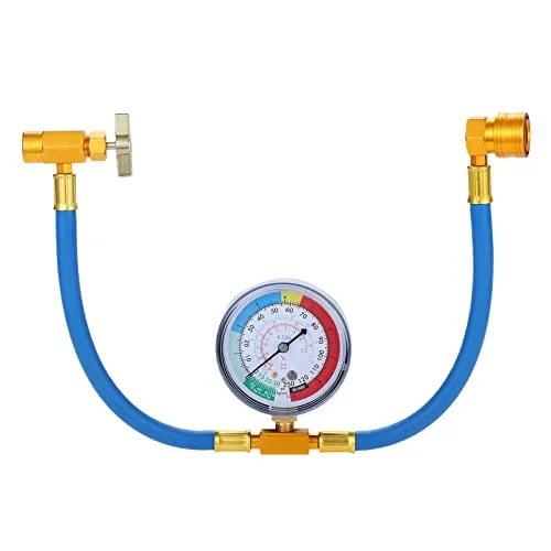 SURIEEN R-134a AC refrigerant recharge hose kit with pressure gauge and can tap valve