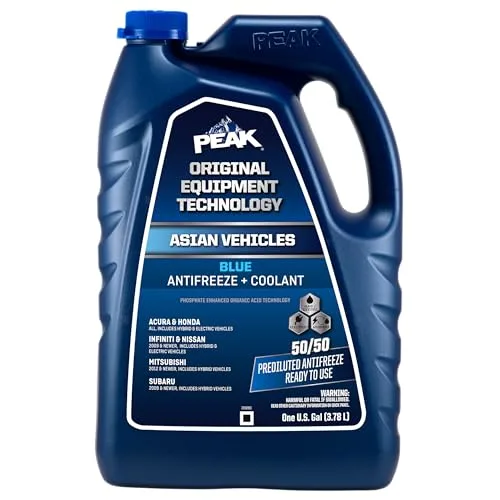PEAK OET Extended Life Blue 50/50 Prediluted Antifreeze/Coolant for Asian Vehicles, 1 Gallon