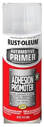 Rust-Oleum automotive adhesion promoter spray can for bonding paint to plastic bumpers