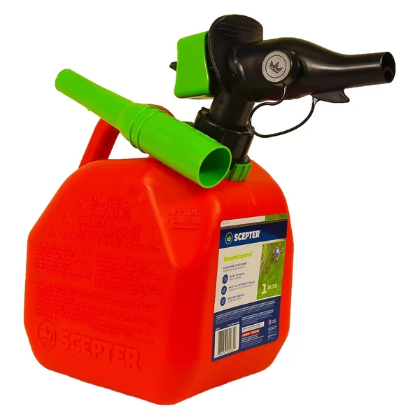 Scepter 1 gallon red gas can with spill-proof SmartControl spout