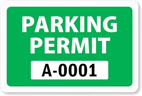 SmartSign 50-Pack Green Sequentially Numbered Parking Permit Window Cling Repositionable Labels, 3x2 inch, made in USA