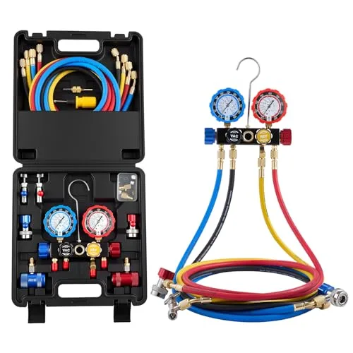 VEVOR 4-way AC manifold gauge set for recovering R-134a and R-1234yf refrigerant