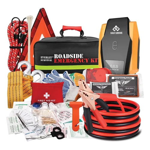 Amazon.com: Everlit Survival Car Emergency Kit, Roadside Safety Tool Kit with Gloves,Digital Auto Air Compressor Tire In