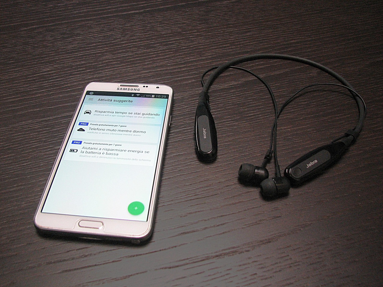 Phone paired with car stereo via Bluetooth