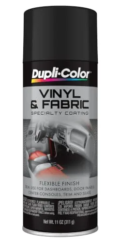Dupli-Color Vinyl and Fabric spray can, flat black, 11 ounce, for dyeing automotive carpet