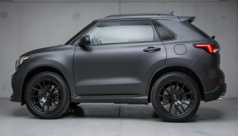 Aftermarket full body kit with flared fenders and side skirt extension on an SUV