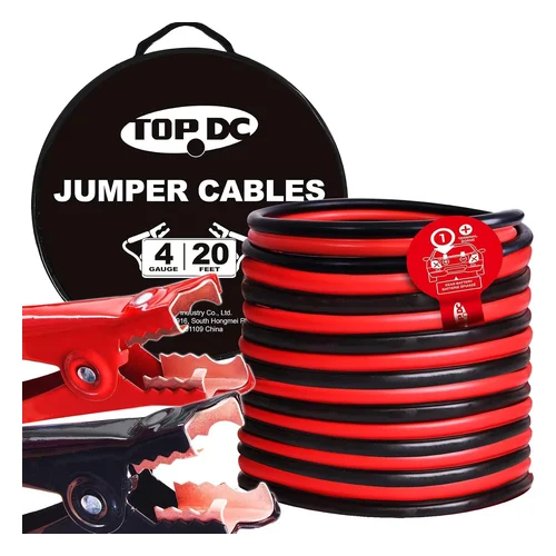 TOPDC 4 Gauge 20 Feet Heavy Duty Jumper Cables for Car and SUV | 4 Gauge, 20 Feet heavy duty booster cables for jump-sta