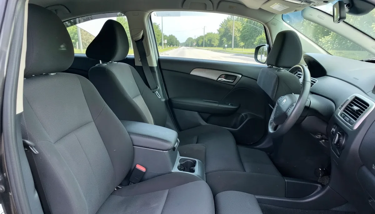 Interior of a Honda Accord sedan fitted with dark gray fabric seat covers