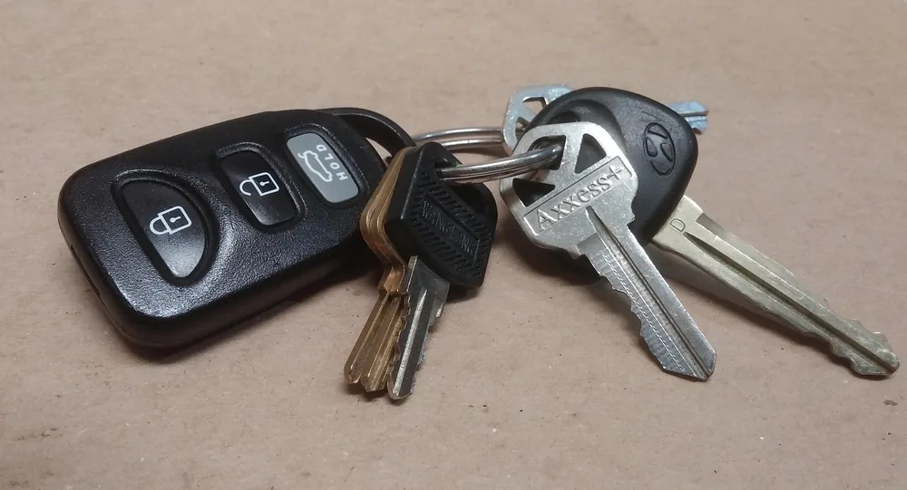 Ignition key slot with a key inserted, used to enter programming mode