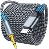 MORELECS USB-C to 3.5 mm aux audio cable with braided jacket, gold-plated 3.5 mm plug and USB-C connector