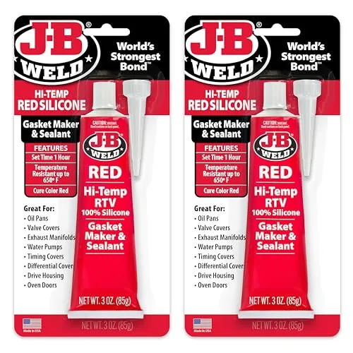 J-B Weld 31314 Red High Temperature RTV Silicone Gasket Maker and Sealant, 2-pack