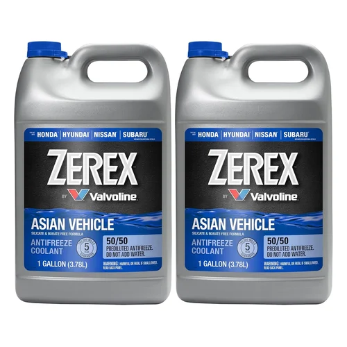 Zerex Asian Vehicle Blue Silicate and Borate Free 50/50 Prediluted Ready-to-Use Antifreeze/Coolant 1 GA (Pack of 2)