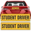 TOTOMO Student Driver magnetic car sign, yellow and black, reflective