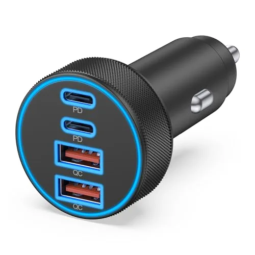 USB C car charger cigarette lighter adapter